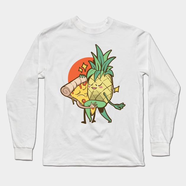 Pineapple Pizza Long Sleeve T-Shirt by Visual Vibes